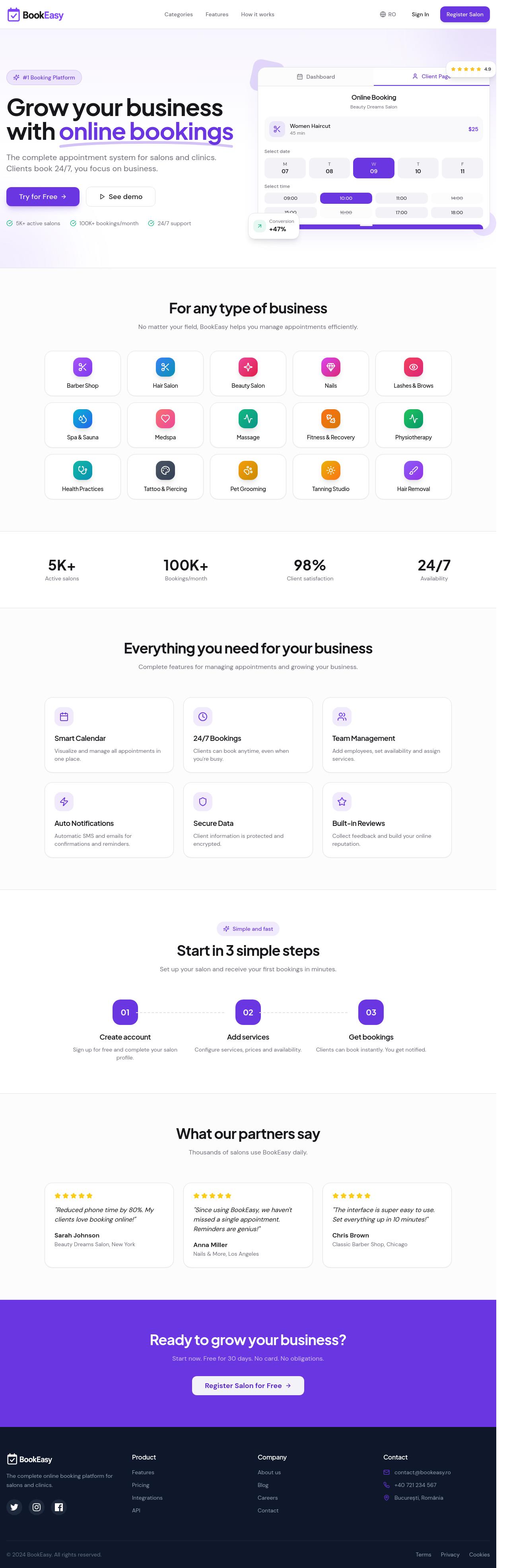 BookEasy: Online Booking Platform UI/UX Design